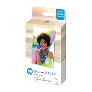 HP Sprocket Premium-Fotopapier mit selbstklebender Rückseite, 50 Blatt, kompatibel mit HP Sprocket Select und Plus Druckern