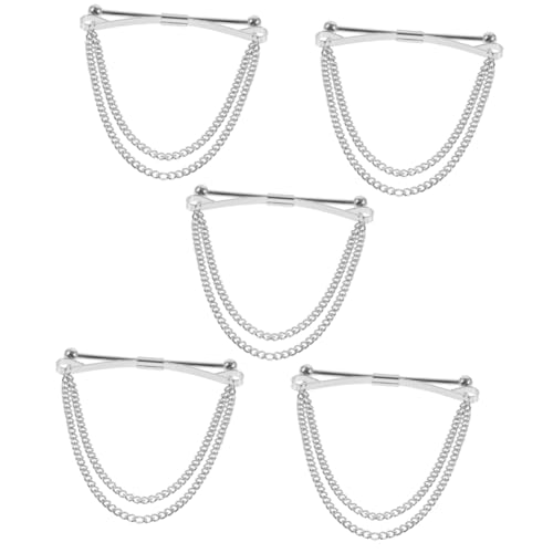 Alfiler de camisa con cadena BESPORTBLE juego de 5 piezas de cobre para cuello de trajes