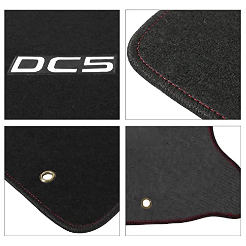 Floor Mats Compatible With 2002-2006 Acura Rsx, Dc5 Logo Factory Fitment Front & Rear Nylon Black Car Floor Carpets Carpet Liner By Ikon Motorsports, 2003 2004 2005 #TOP4