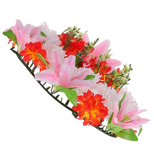 VALICLUD Künstlicher Blumenkranz Fürs Grab Trauerkranz Friedhofsdeko Aus Hochwertigen Kunstblumen Zarter Opferkranz Mit Filigranem Design