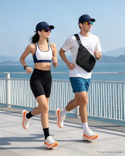 Image of OSOCE Crossbody Sling Bag, Water-Resistant Anti Theft Chest Pack, Minimalist Commuter Daypack for Travel Hiking Work