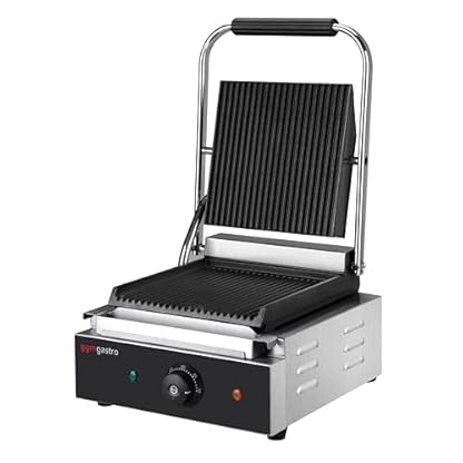 GGM Gastro | KGJ432 | Kontaktgrill - 1,8 kW - oben & unten Gerillt - Grillfläche: 235x225mm – Bild 3