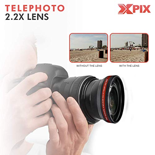 58Mm Hd 2.2X Telephoto And 0.43X Wide Angle + Xpix Platinum Photo Accessories & Travel Bag For Canon Rebel (T6S T6I T5I T4I T3I T3 T2I T1I Xt), Eos (700D 650D 600D 1100D 550D 500D 100D) #TOP7