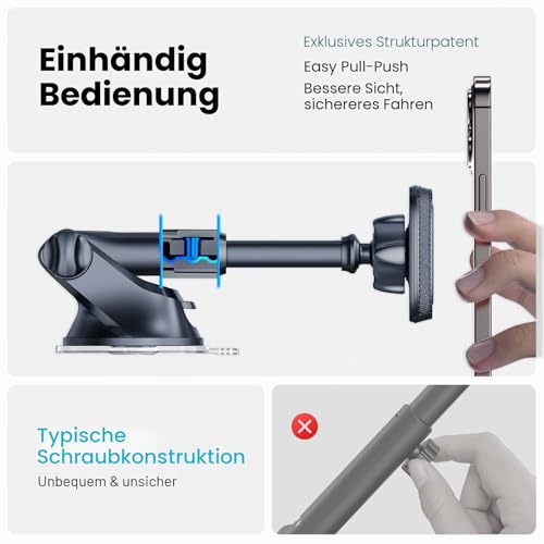 APPS2Car Magnet Halterung Auto, Universal-Armaturenbrett-Windschutzscheibe Industrielle Festigkeit Saugnapf Handy Halterung mit… – Ansicht 6