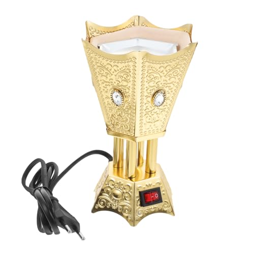 Alipis Ornament Incensario Árabe Hornilla Eléctrica para Hornear Quemador del Incensario De La Vendimia Soporte para Quemador De Aromas Quemador De Oud Porta Medio Este Planchar