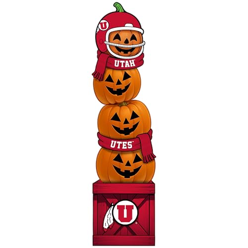 Fan Creations NCAA Utah Utes 46-Inch Pumpkin Stacked Leaner with Helmet