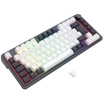 TECLADO MECANICO GAMER UCAL PRO 75% SEM FIO SWITCH MARROM