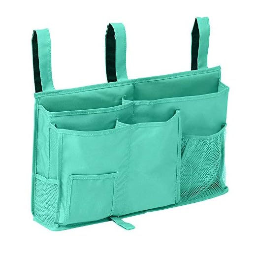 Sugaroom Bedside Storage Caddy, Bunk Bed Organizer Bed Storage Pocket Bedside Organizer Hanging Bed Storage Caddy for College Dorm Room, Hospital Bed Rails, Baby Bed, Camp (Green)
