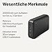 Amazon Basics Tragbares Ladegerät mit hoher Kapazität und 3 Anschlüssen, 20 000mAh, Schwarz