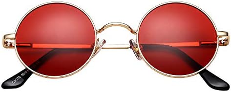 PORADAY Circle Lennon Glasses Retro Round Polarized Sunglasses Hippie Style Small Circle Sun Glasses