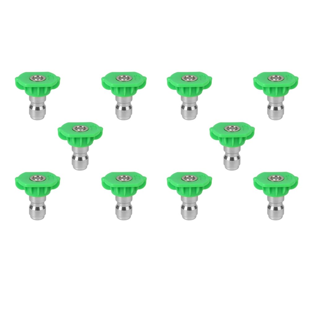 Ctrlzs Green Pressure Washer Nozzle Tip Set, Replacement Sprayer Nozzle Tips For Pressure Washers Accessories,10Pack (Green)