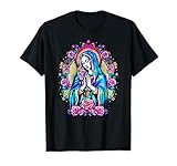 Praying Virgin Mary, roses, Christianity, faith, saint image T-Shirt