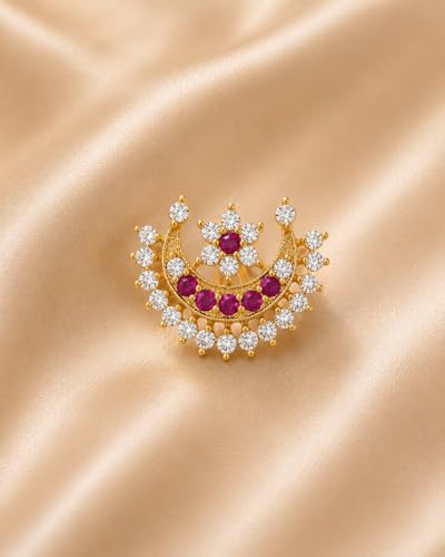 Image of Etasha 925 Sterling Silver Gold Plated Nosepin for Women & Girls with Elegant Design | Stylish & Comfortable | Ideal for Casual Outings, Parties, Weddings, Gifting & Daily Use | 6 months warranty