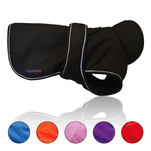 HugglePets Weatherproof Extra Large 60cm Orange Arctic Armour Thermal Dog Coat | Warm Fleece Winter Wear Dog Clothes | Coat Jacket for All Weather Winter Walking in Snow Rain | Small Medium Large Dogs