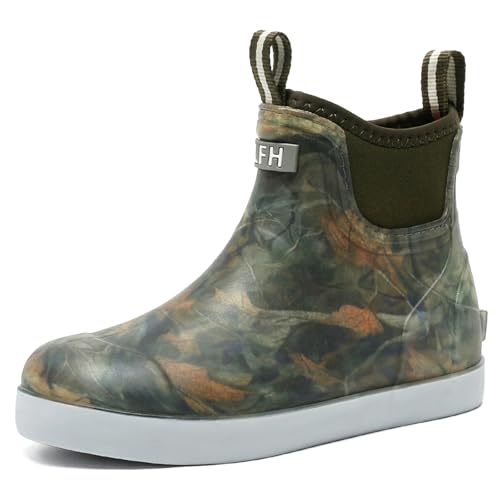 CKWLXQY Men's Deck Boots, Waterproof Ankle Rain Boots Men Anti-Slip Traction, Outdoor Rubber Fishing Garden Boots High-Performance Shoes for Farming