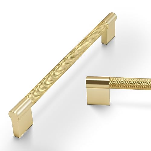 BUKOBYHE 10-Pack 7.5Inch Brushed Brass Knurled Cabinet Pulls Handles for Cabinets & Cupboards by BUKOBYHE - Used condition - US$39.10