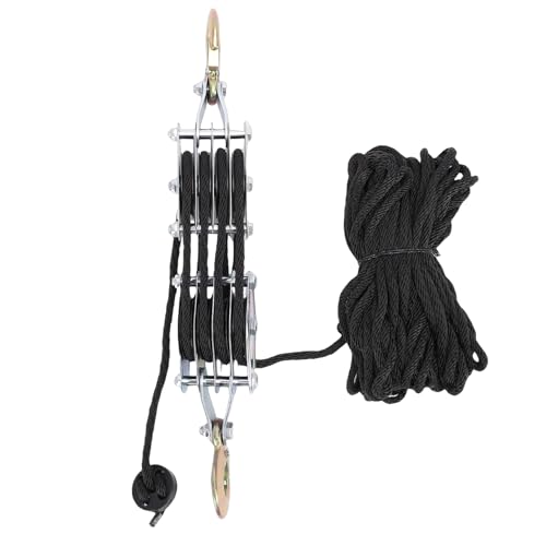 Seilrolle aus Zinklegierung mit 270° Haken - Seilblock & Lagerequint zum Heben schwerer Lasten ideal für Takelage C und Worhop Einsatz
