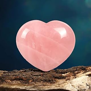 45mm Rose Quartz Healing Crystals Heart Stones Natural Pink Crystals Polished Love Palm Crystal Worry Gemstones Love Heart Shaped Pocket Palm Stone for Meditation Reiki Home Decor Christmas Gift