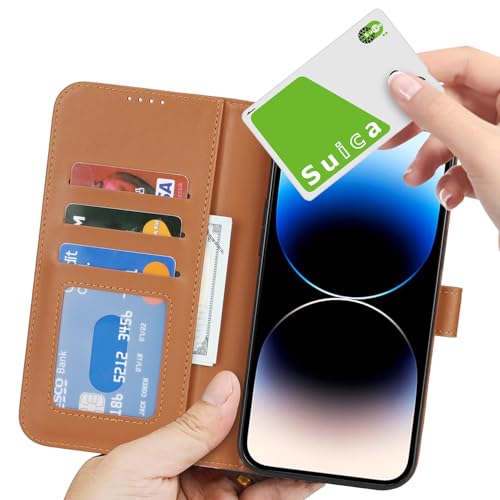 Image of for iPhone 14 Pro Case Wallet with Card Holder,for iPhone 14 Pro Wallet Case for Women Men,PU Leather Shockproof Magnetic Buckle Stand Flip Phone Case-Brown