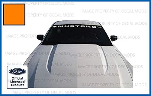 Decal Mods Cartel para parabrisas delantero compatible con Ford Mustang (2010-2014), calcomanía gráfica V6 Pony, PMP (naranja) - CO
