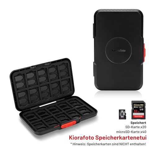 Pop-Up-Stil-Speicherkartengehäuse,60 Slots-Speicherkartenhalter-Brieftasche für 20 SD SDHC SDXC & 40 Micro SD SDXC SDHC TF MSD-Karten,Tragbarer Slim Micro SD Card Case Storage Organizer