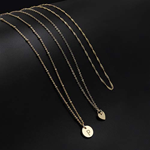 Aisansty Layered Gold Heart Initial Necklaces For Women Girls 14K Gold Plated Handmade Dainty Tiny Heart Personalized Letter Coin Pendant Adjustable Layering Chain Choker Necklaces,J Necklace #TOP4