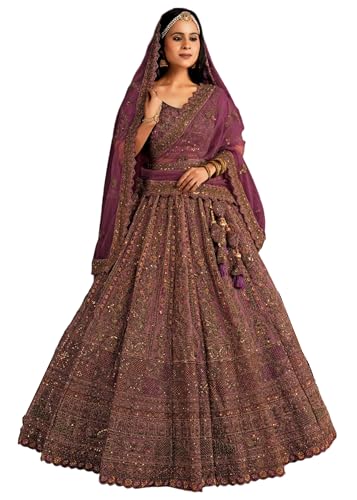 Indian Net Fabric Bridal Wear Special Wedding Collection Lehenga 15567 (10)