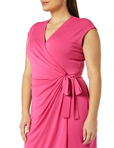 Image of Amazon Essentials Women's Classic Cap Sleeve Wrap Dress with V Neck (Available in Plus Size)