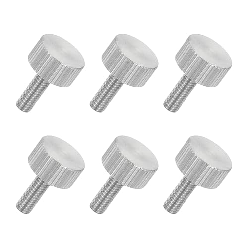 MECCANIXITY 6 PCS M4 x 12mm Flat Knurled Head Thumb Screws,304 Stainless Steel Fully Threaded Thumbscrew Bolts Fasteners for Home Appliances Lighting Electronic Equipment and Industry