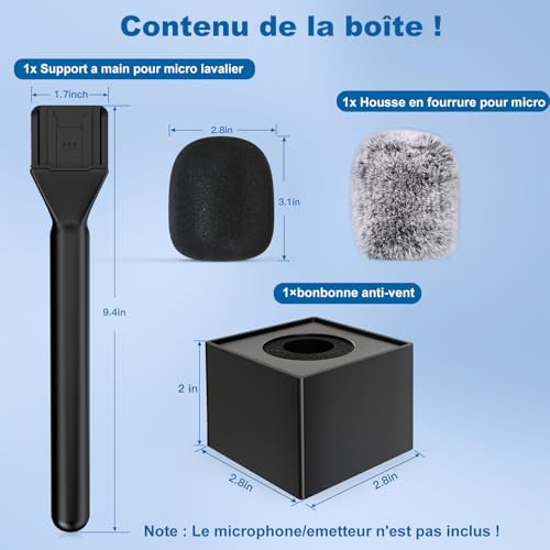 Support interview portable pour micro sans fil lors de vos vlogs et reportages - 7