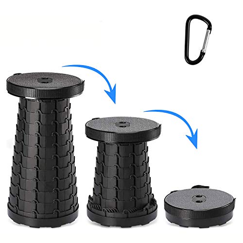 YINGJEE Taburete Plegable para Acampar, Taburete Telescópico Portátil de Camping Carga Máxima 230 kg, Taburete Retráctil Ligero de Plástico, para Pescar Barbacoa Senderismo Viajes Picnics Montañismo
