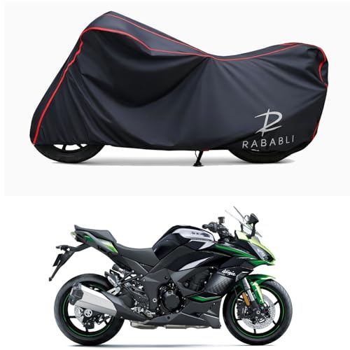 Image of Waterproof Bike Body Cover Compatible for | KawasaNinja 1000SX | Taffeta Fabric, Red Piping Design, Bottom Elastic Fit | Dustproof, Sun UV & Rain Protection for All Bikes