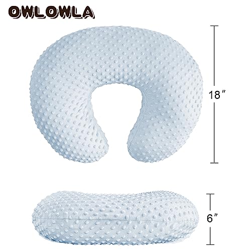 OWLOWLA Nursing Pillow Cover, Breastfeeding Pillow Slipcover Fits Nursing Pillow for Baby Boy Girl(Baby Blue) - Thumbnail 5