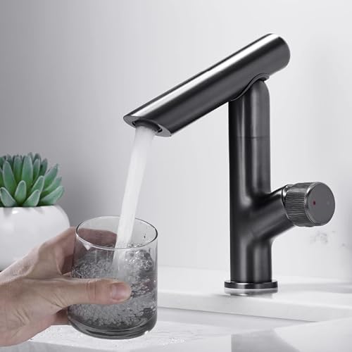 Robinets de salle de bain à une seule commande avec bec pivotant moderne - 3