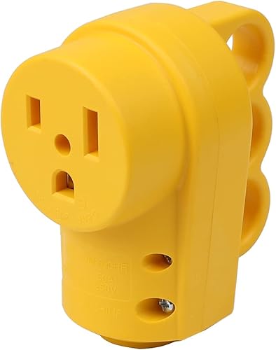 Nema 6-50R 50A 250V Enchufe de soldador hembra 50-Amp 250 voltios 6-50 Receptáculo de repuesto para soldador, verificado ETL, color amarillo