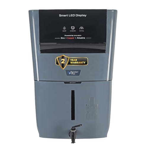 Image of Aquatec Plus Smart - 12 L RO+UV+UF+TDS Control + Alkaline + Copper + Zinc Water Purifier (Grey) works up to 3000 TDS