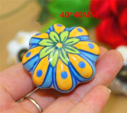8PCS Kids room Drawer Knob Handle Colorful Pumpkin style Dresser Pull Ceramic Kitchen Cabinet Handle Knob Furniture Hardware - (Color: A7)