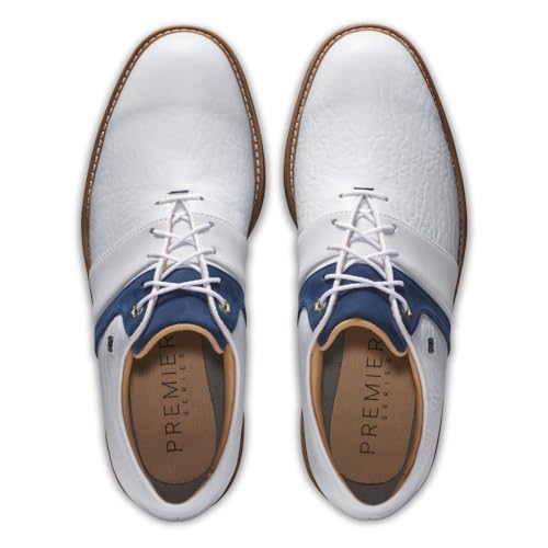 FootJoy Men's Premiere Series - Packard LX Previous Season Style Golf Shoe, White/Navy/White, 11.5