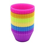 SAWNZC Silicone Baking Cups, Reusable Cupcake Liners, 24 Pack Cake Molds, Standard Size Muffin Liner