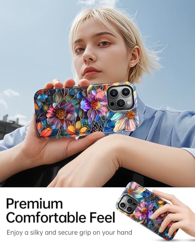 Coque MagSafe iPhone 14 Pro Max fleur bleue à fixation magnétique - 6