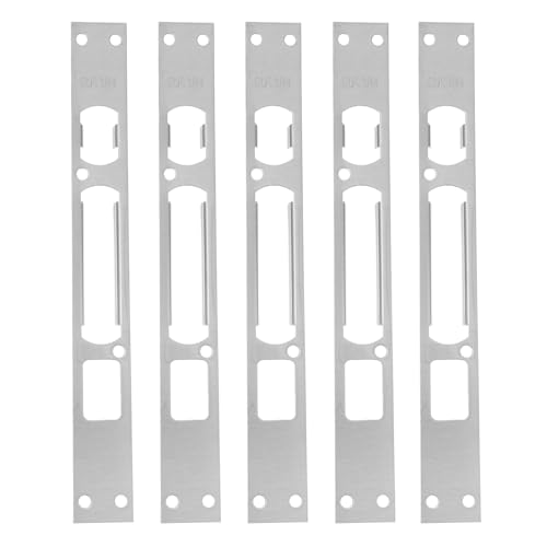 Genérico Placa de Refuerzo de Puerta de Hierro 24X240 MM 5 Piezas Placa de Cierre para Cerradura Dispositivo de Seguridad para Protección y Sujeción Firme Puertas de Entrada