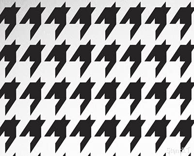 Stencil1 Houndstooth Repeat Wallpaper Pattern Stencil 11" X 11" - Reusable Premium Quality Mylar Stencils For Painting Walls, Fabric, Furniture, Crafts, Decor - Allover Wallpaper Effects - 11" X 11” #TOP6
