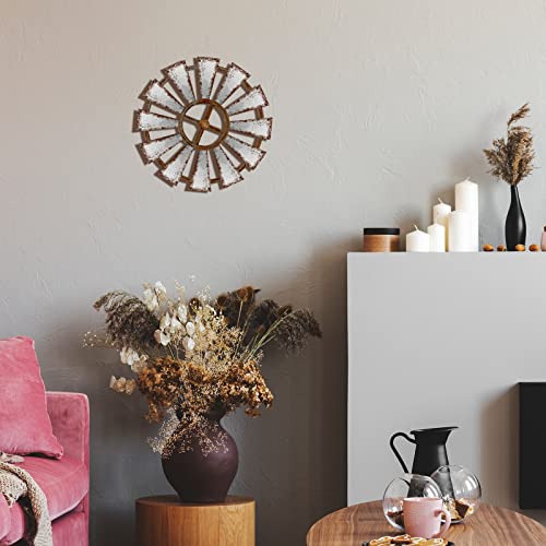 Yookeer Farmhouse Living Room Wall Decor Wood Windmill Rustic Wooden Wall Art Decorative Windmill Sculpture Home Decor for Bedroom Nursery Dorm Home(11.4 x 11.4 Inches, Shown) - Image 7
