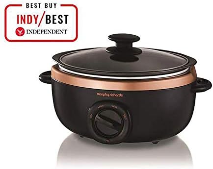 Morphy Richards Sear and Stew Slow Cooker 460016 Black and Rose Gold