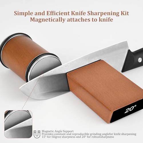 NexusPulse Rolling Knife Sharpener,Industrial Grade Diamond Easy Sharpening Knife Edge, 15 & 20 Degree Sharpening Tool for All Types of Kitchen Knives - Thumbnail 2