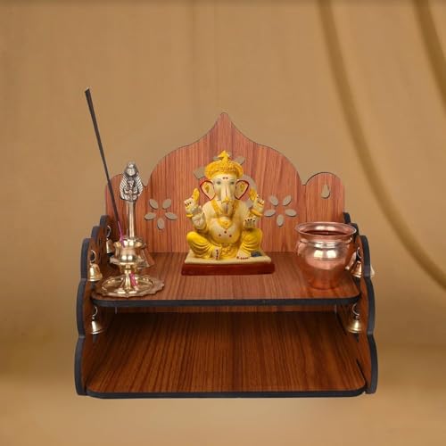 Pooja Mandir mural en bois pour ranger vos objets sacrés