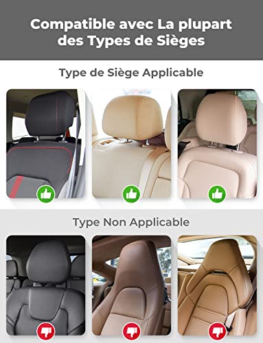 Oasser Cale Tête Enfant Voiture Repose Tête Voiture Adulte Appui Tête Rotation à 360 ° Réglable pour Sièges Auto Ideal pour Dormir en Voyage Convient à Enfant et Adulte – vue 8