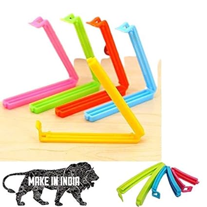 gade 18 Pieces Plastic Camping Snack Sealing Bag Clips, 3 Different Sizes (Multicolour)
