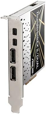 ASUS ThunderboltEX II/DUAL Adapter card, side view zobrazující porty