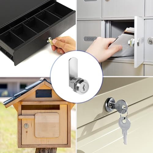 Briefkastenschloss 16mm, Kommt mit 5 Verschiedene Schlossplatten, 5 Schlüssel Schrankschloss, Schranktüren, Schloss Briefkasten, Hebelschloss für Briefkästen, Möbelschloss Bewachen Sie Ihr Eigentum
